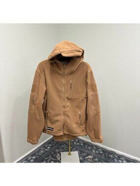 BAERSkin Tactical Hoodie Full Zip Brown Zip Pockets Outdoor Sweater Mens Large
